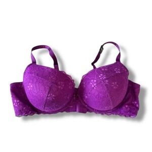 Torrid XO Plunge Push Up Bra Sz 46C Digital Plum Purple Curvy Underwire NWT Plus